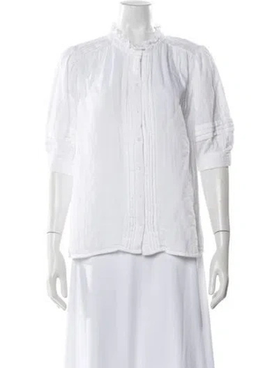 Pre-owned Me+em Short Sleeve Blouse In White