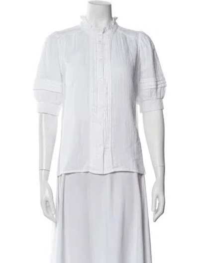 Pre-owned Me+em Short Sleeve Blouse In White