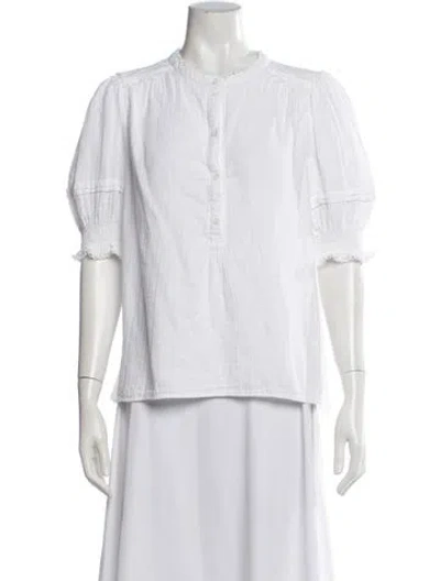 Pre-owned Me+em Short Sleeve Blouse In White