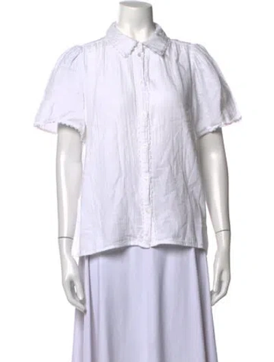 Pre-owned Me+em Short Sleeve Blouse In White