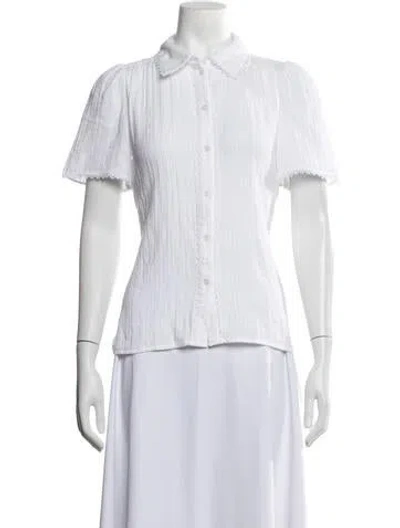 Pre-owned Me+em Short Sleeve Blouse In White