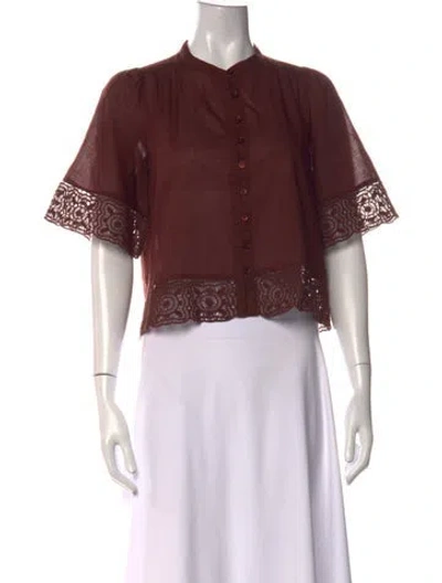 Pre-owned Me+em Short Sleeve Top In Brown