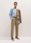 Me+em Side Stripe Slim Crop Pant In Camel