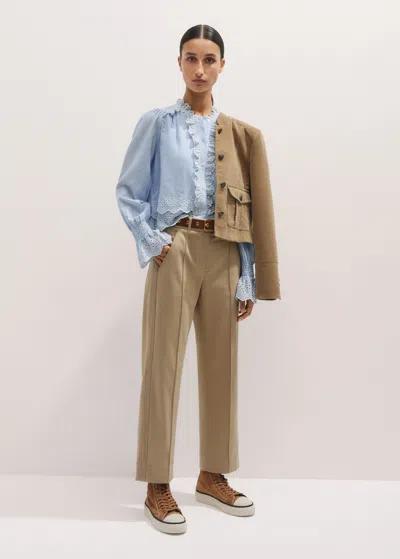 Me+em Side Stripe Slim Crop Pant In Camel