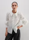 Me+em Silk Cotton Organza Embroidery Detail Blouse In Soft White