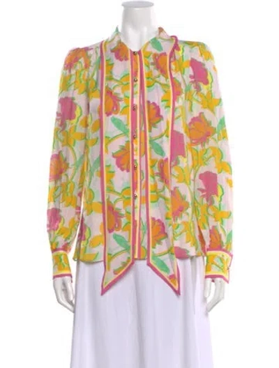 Pre-owned Me+em Silk Floral Print Blouse In Multi