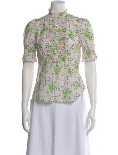 Pre-owned Me+em Silk Floral Print Blouse In Multi