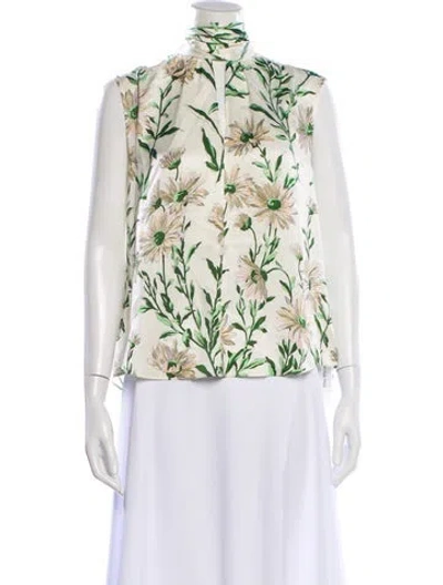 Pre-owned Me+em Silk Floral Print Blouse W/ Tags In Multi