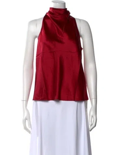 Pre-owned Me+em Silk Halterneck Top In Red