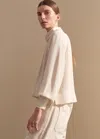 Me+em Silk High Neck Raglan Sleeve Top In Cream