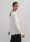 Me+em Silk High-neck Swing Blouse In Light Cream