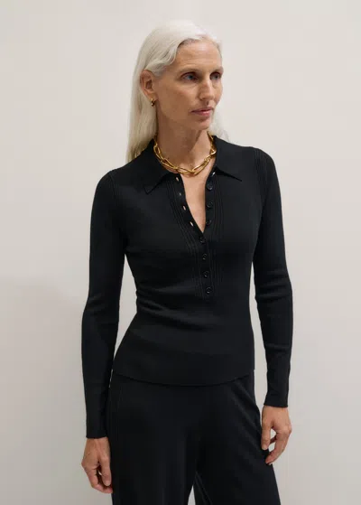 Me+em Silk Knit Evening Shirt Black