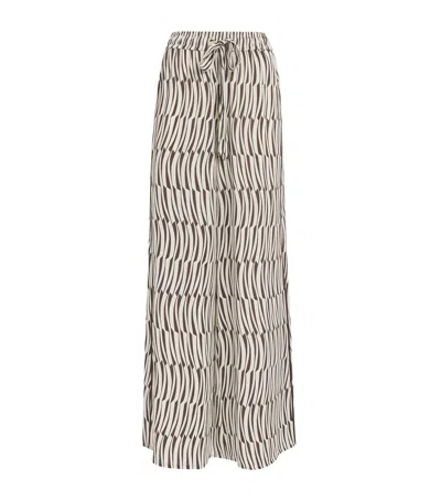 Me+em Silk Linear Keys Print Trousers