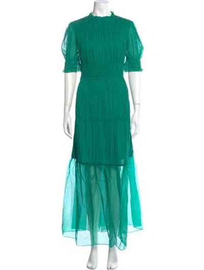 Pre-owned Me+em Silk Long Dress In Green