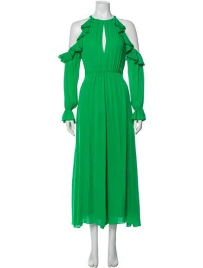 Pre-owned Me+em Silk Long Dress In Green