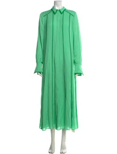 Pre-owned Me+em Silk Long Dress In Green