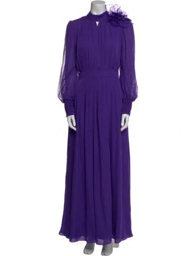 Pre-owned Me+em Silk Long Dress In Purple