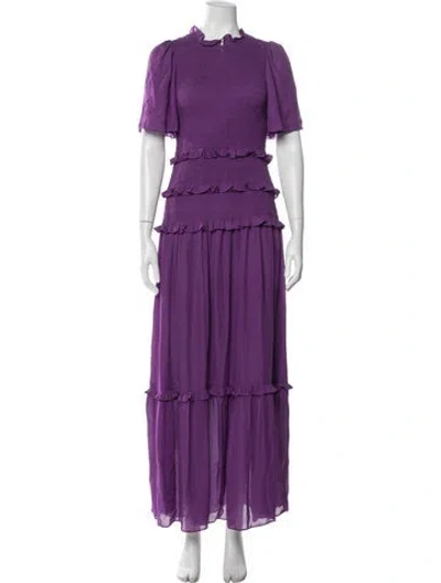 Pre-owned Me+em Silk Long Dress In Purple