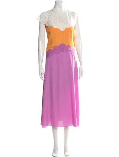 Pre-owned Me+em Silk Long Dress In Purple