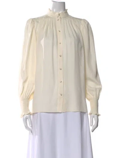 Pre-owned Me+em Silk Long Sleeve Blouse In Neutral