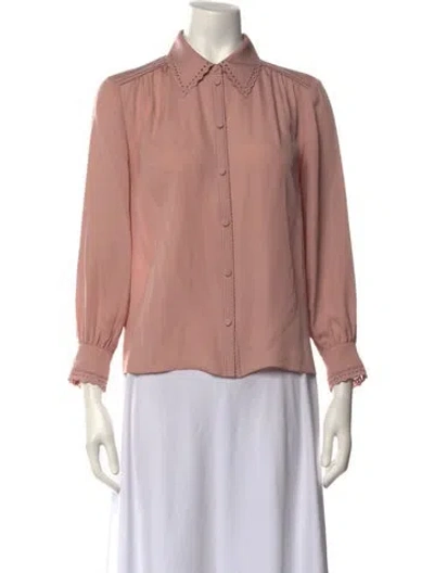 Pre-owned Me+em Silk Long Sleeve Blouse In Pink