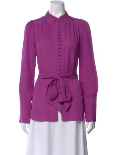 Pre-owned Me+em Silk Long Sleeve Blouse In Purple