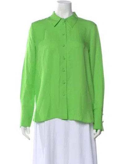 Pre-owned Me+em Silk Long Sleeve Top W/ Tags In Green