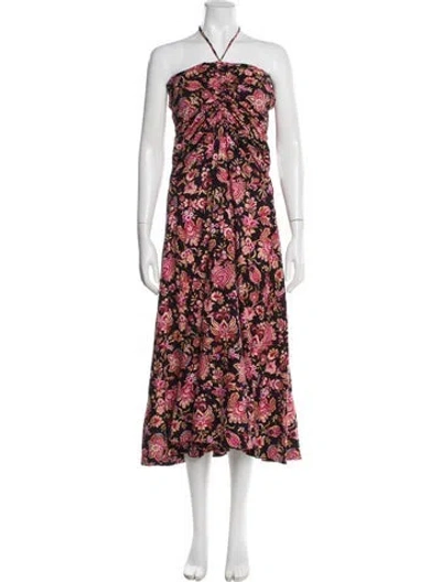 Pre-owned Me+em Silk Midi Length Dress In Multi