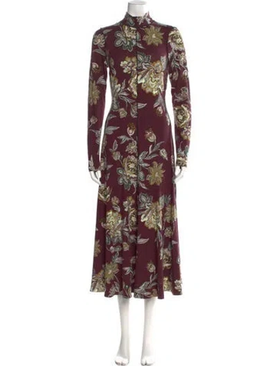 Pre-owned Me+em Silk Midi Length Dress In Multi