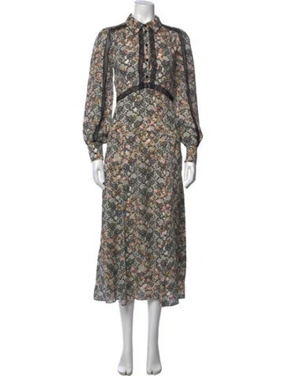 Pre-owned Me+em Silk Midi Length Dress In Neutral