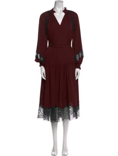 Pre-owned Me+em Silk Midi Length Dress In Red