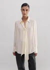 ME+EM SILK OVERSIZED BUTTON BLOUSE + TIE