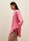 Me+em Silk Oversized Shirt In Perfect Pink