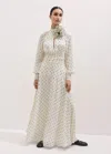 Me+em Silk Polka Dot Maxi Dress + Corsage In Cream/black