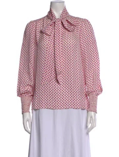 Pre-owned Me+em Silk Polka Dot Print Blouse In Multi