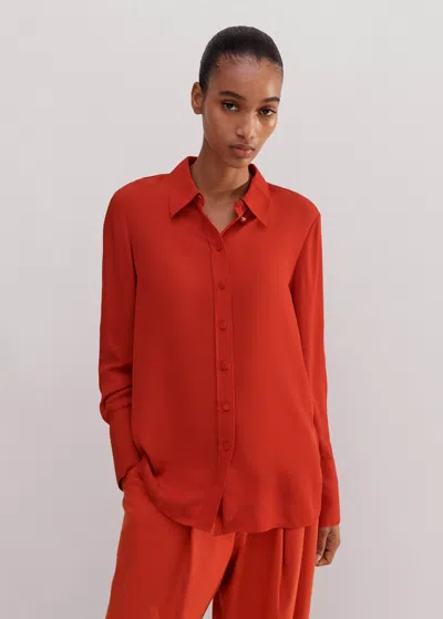 Me+em Silk Pop Color Shirt In Bitter Orange