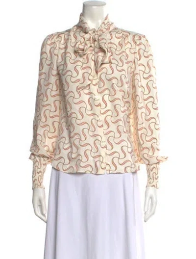 Pre-owned Me+em Silk Printed Blouse In Neutral