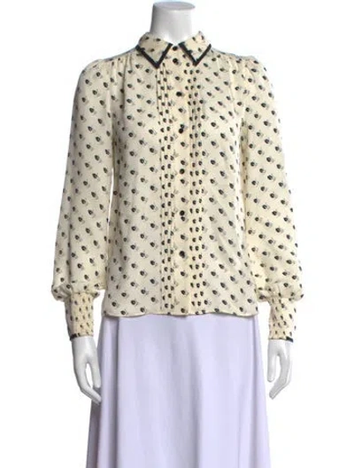 Pre-owned Me+em Silk Printed Blouse In Neutrals