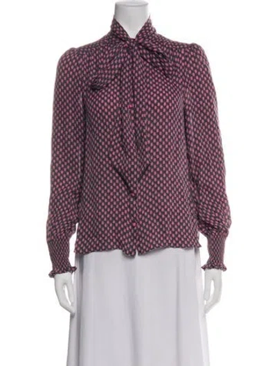 Pre-owned Me+em Silk Printed Blouse In Pink