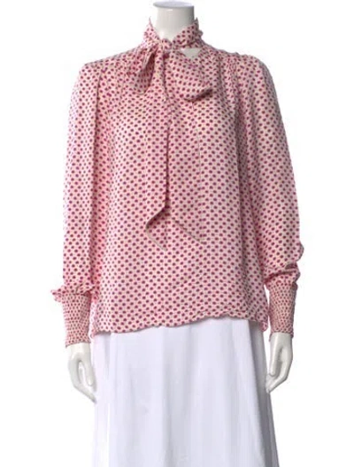 Pre-owned Me+em Silk Printed Blouse In Pink