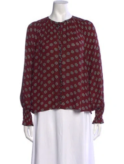Pre-owned Me+em Silk Printed Blouse In Red