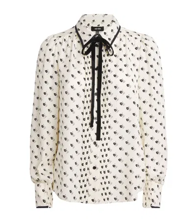 Me+em Silk Printed Blouse In White