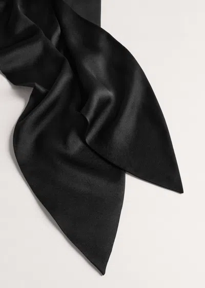Me+em Silk Satin Evening Scarf Black