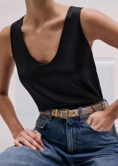 Me+em Silk Satin Tank Top Black