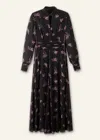 Me+em Silk Scattered Floral Print Maxi Dress In Black/fresh Lavender Pink