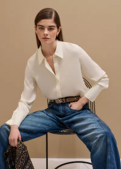 Me+em Silk Shirt Light Cream In White