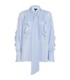 Me+em Silk Stripe Shirt & Tie In Blue