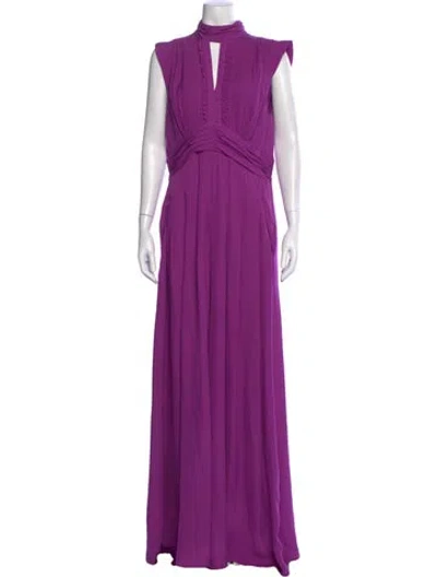 Pre-owned Me+em Silk Tie Neck Jumpsuit In Purple