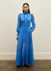 Me+em Silk Ultra Feminine Maxi Dress In Provence Blue