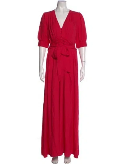 Pre-owned Me+em Silk V-neck Jumpsuit In Pink